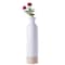 Uniquewise Cylinder Shaped Tall Spun Bamboo Floor Vase Glossy White Lacquer and Natural Bamboo Finish, Small QI003455WN.S - alternate 1